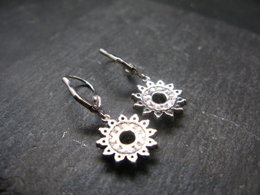 Moldavite Tektite Silver Earrings from Czech Republic - 3.92 Grams
