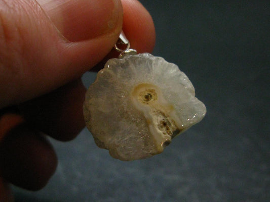 Anandalite Quartz Crystal Silver Pendant From India - 1.0" - 3.64 Grams
