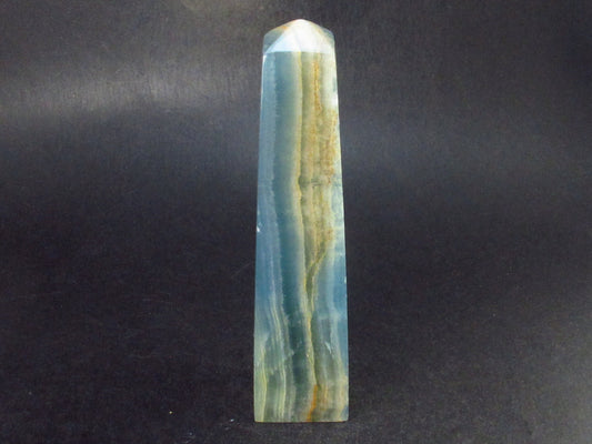 Nice Lemurian Aquatine Blue Calcite Obelisk Pyramid From Argentina - 4.2" - 144.5 Grams