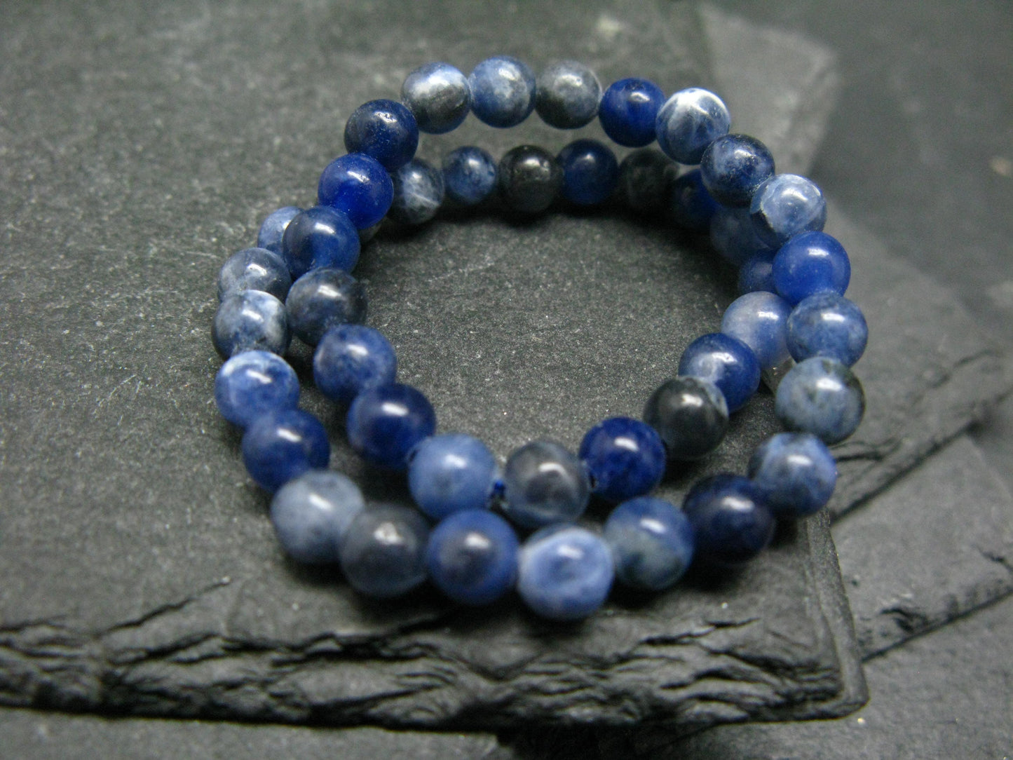Sodalite Genuine Bracelet ~ 7 Inches ~ 4mm Round Beads