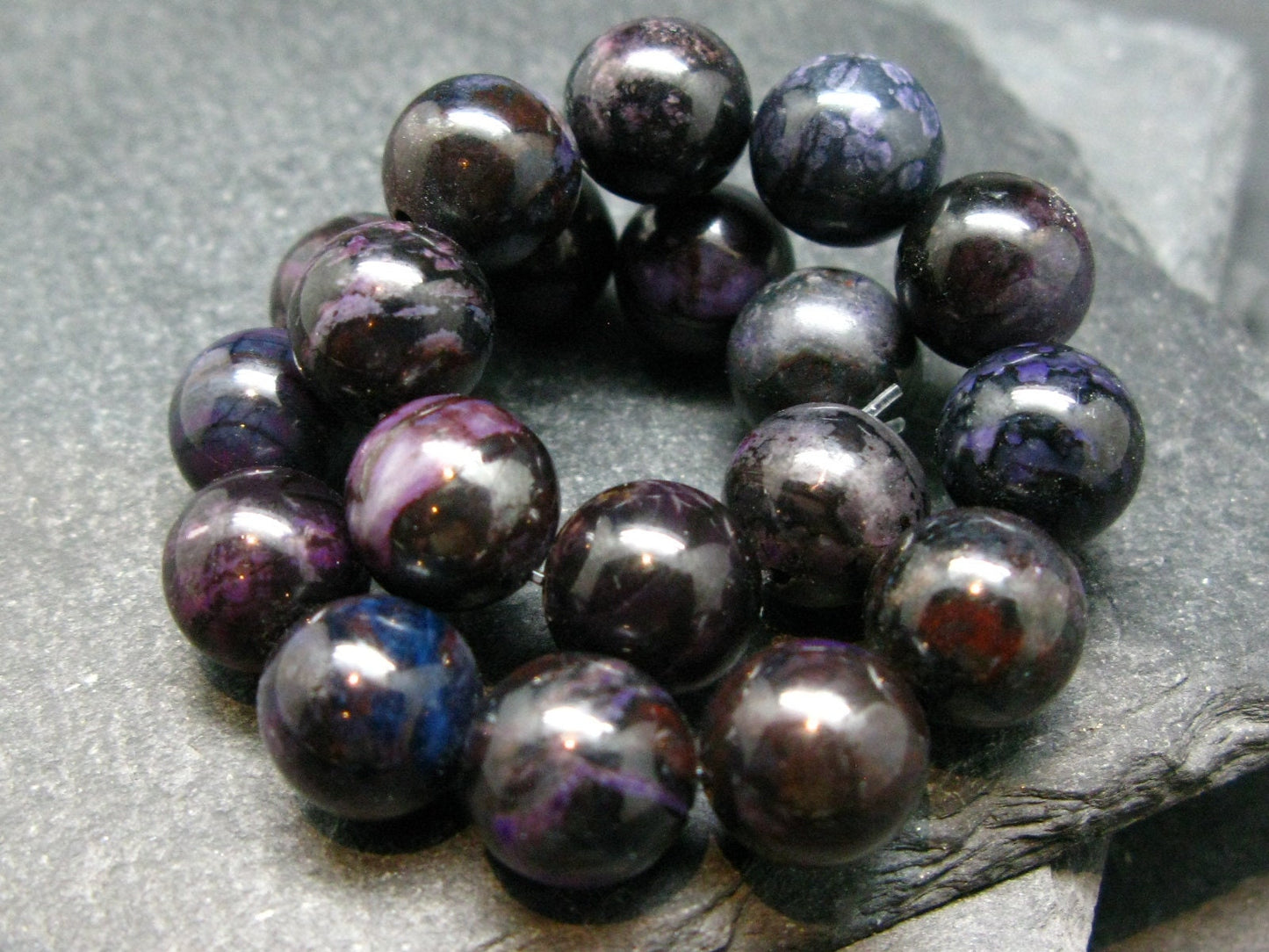 Sugilite Genuine Bracelet ~ 7 Inches ~ 10mm Round Beads