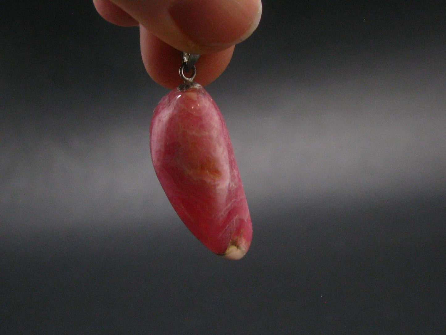 Rhodochrosite Sterling Silver Pendant From Alma Colorado - 1.4" - 8.22 Grams