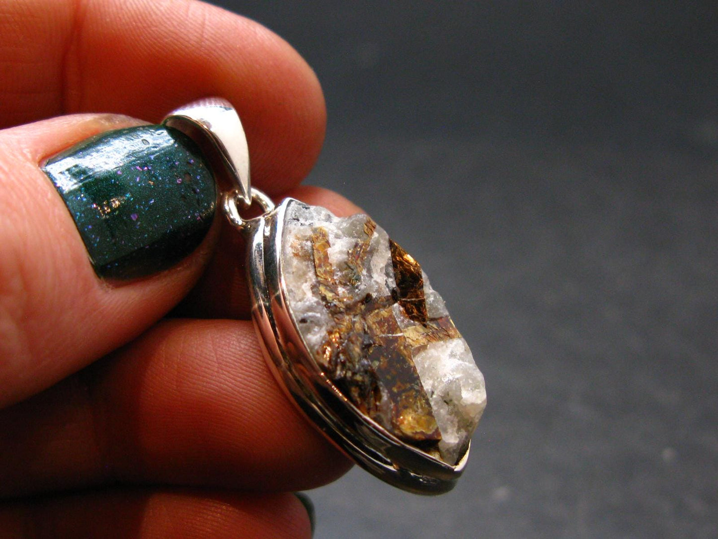 Astrophylite Astrophyllite Silver Pendant From Russia - 1.3" - 5.44 Grams