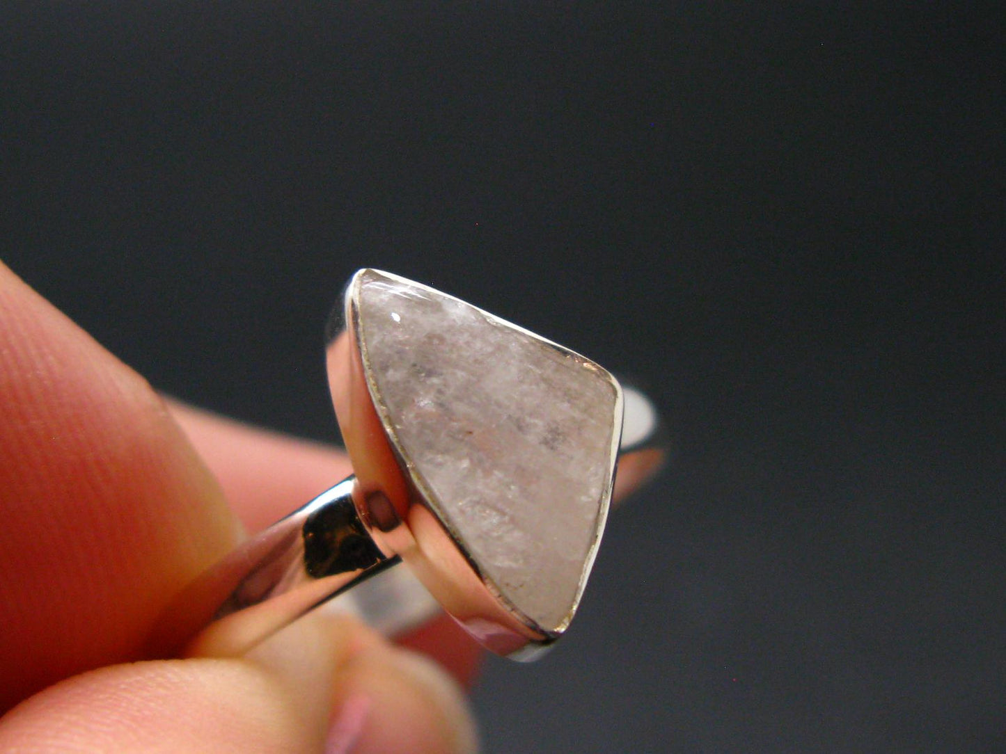 Natrolite Silver Ring From Russia - 2.07 Grams - Size 8