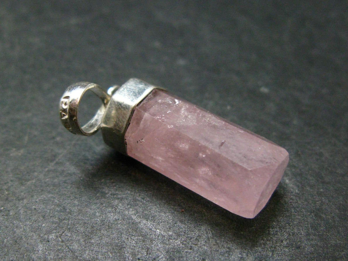 Very Nice Pink Morganite Silver Pendant From Brazil - 1.3" - 4.48 Grams