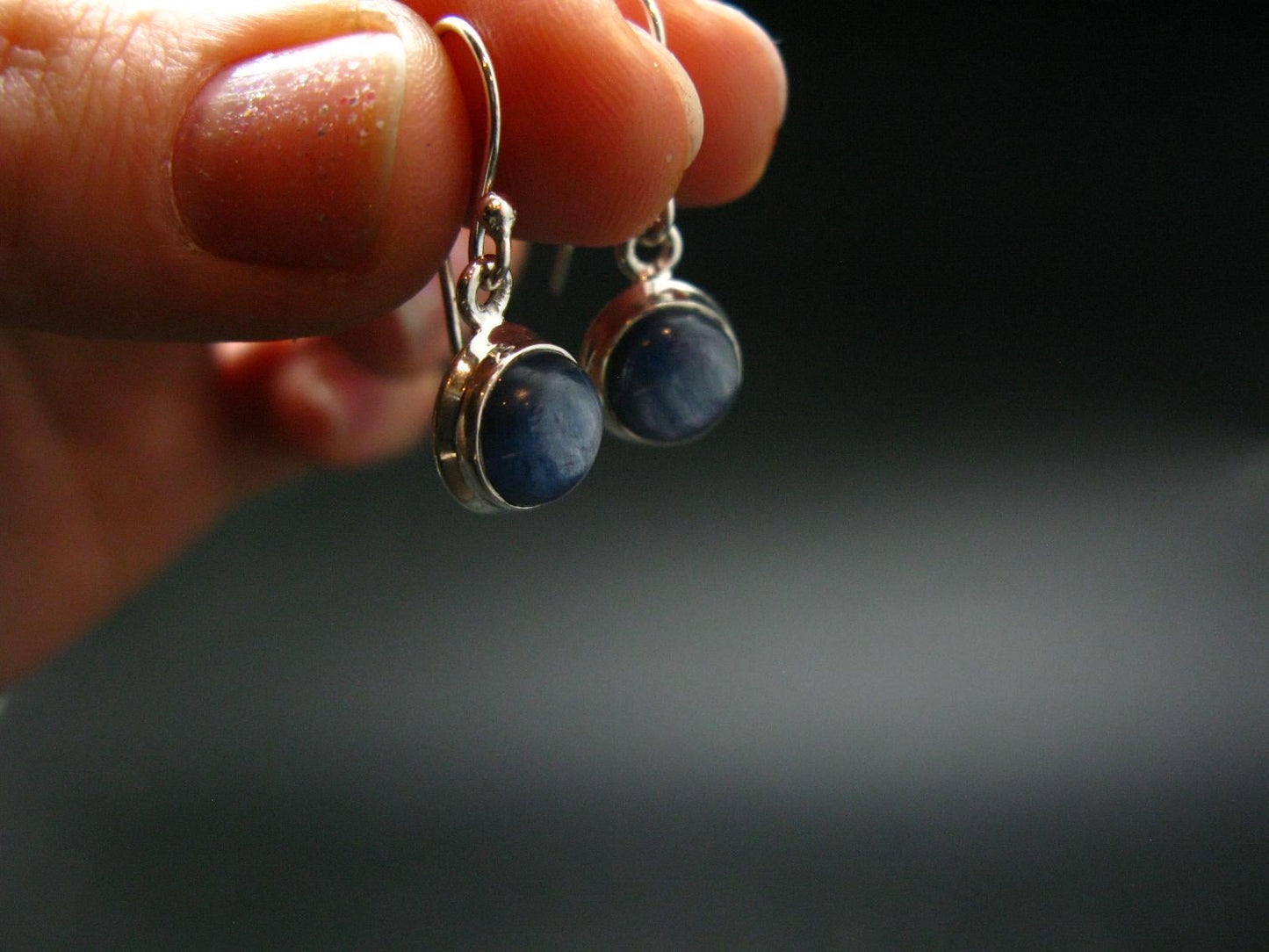 Blue Kyanite Crystal (also known as cyanite or disthene) Earrings