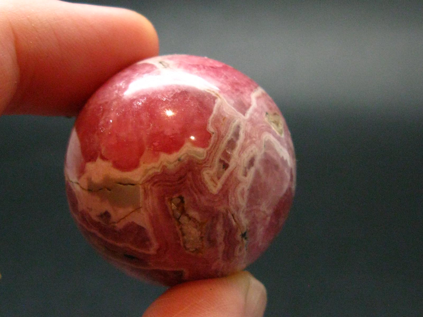 Rhodochrosite Sphere Ball from Argentina - 1.2" - 47.92 Grams