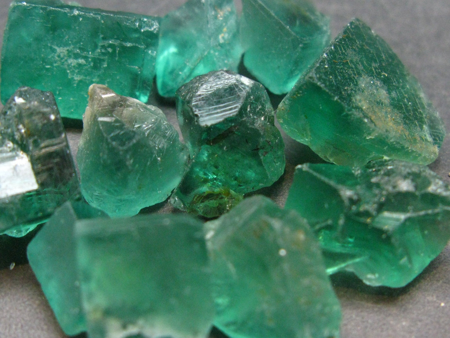 Lot of 10 Green Fluorite Crystals From Diana Mine UK - 35 Grams