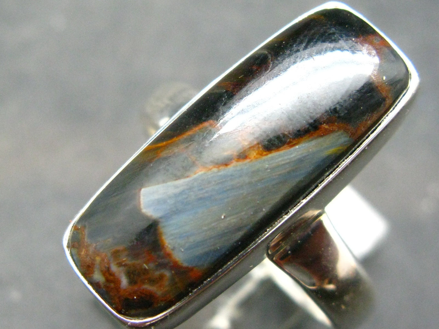 Pietersite Silver Ring From Namibia - Size 10 - 5.81 Grams