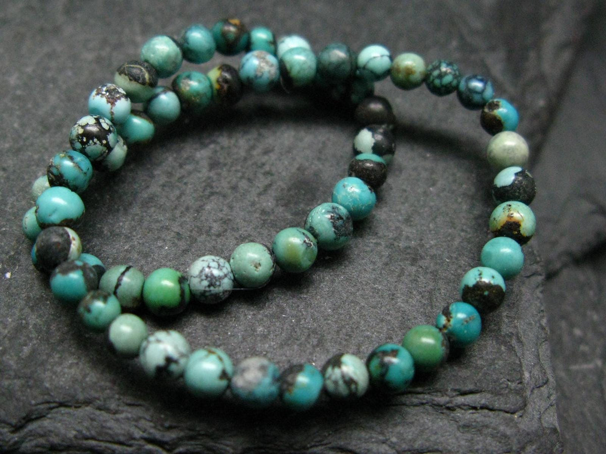 Turquoise Genuine Untreated Bracelet ~ 7 Inches ~ 3mm Round Beads