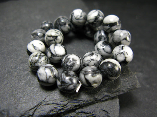 Pinolite Pinolith Genuine Bracelet ~ 7 Inches ~ 8mm Round Beads