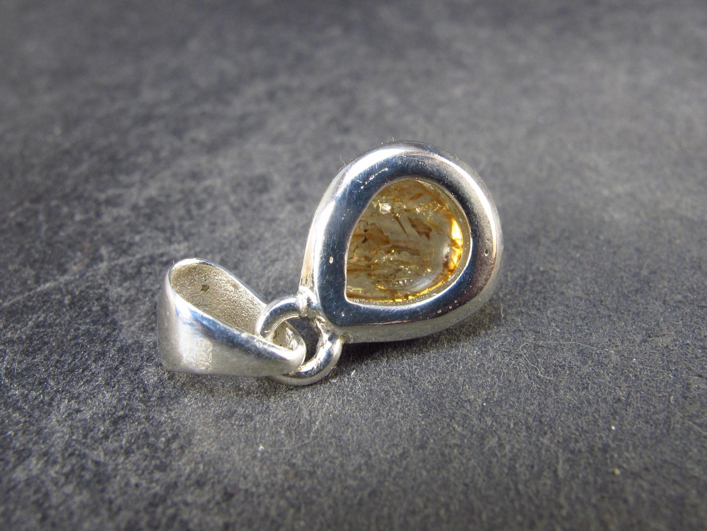 Imperial Topaz Crystal Silver Pendant from Brazil - 0.8" - 2.50 Grams