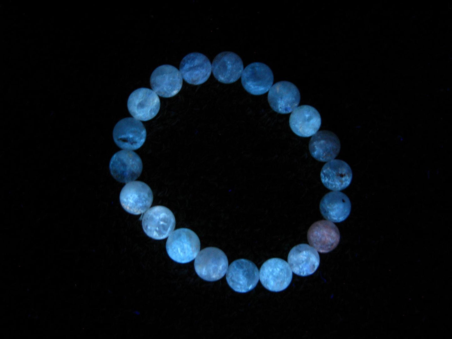 Rare Petroleum Oil In Quartz Crystal Bracelet - 7 Inches - 10mm Round Beads