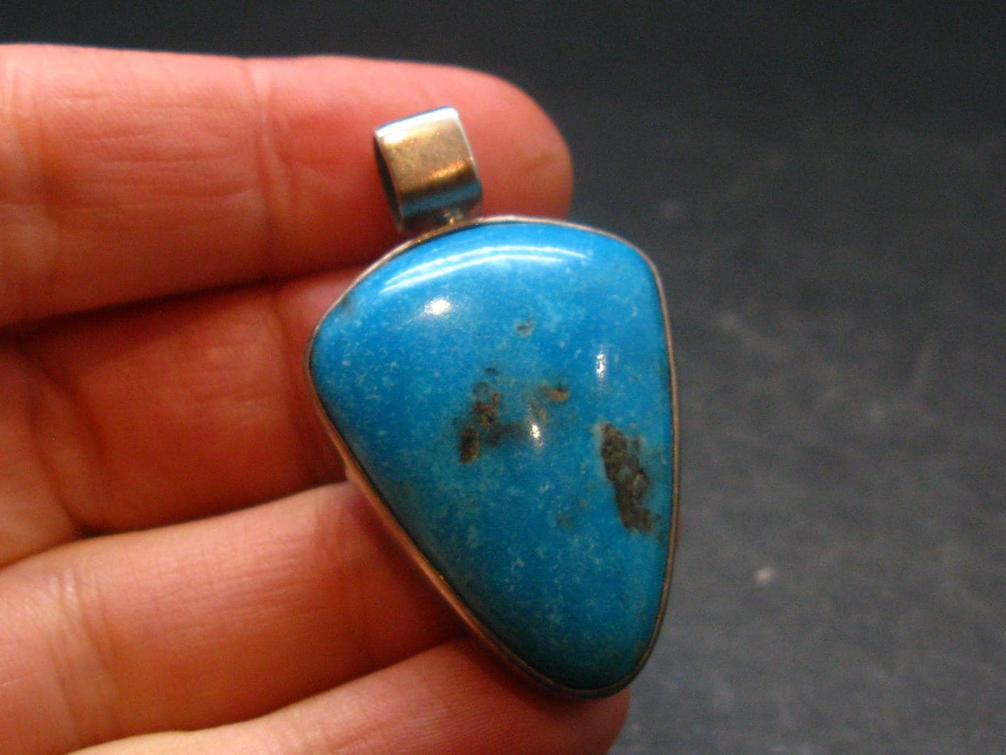 Turquoise Silver Pendant - 1.5" - 10.52 Grams
