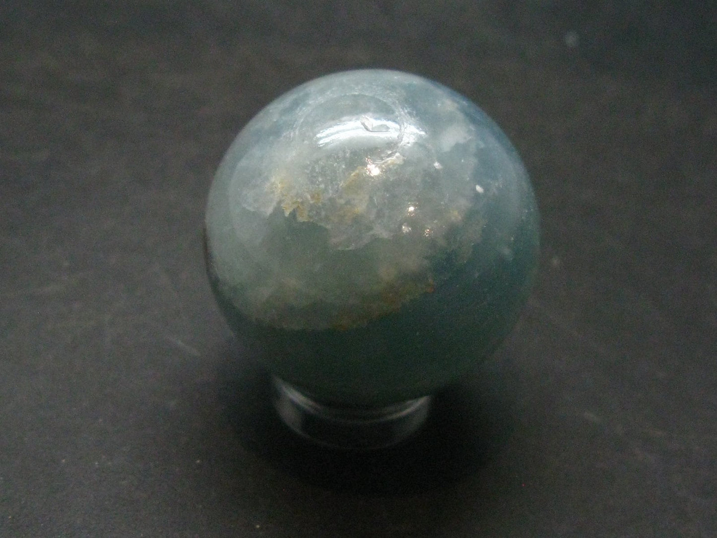 Stunning Lemurian Aquatine Blue Calcite Ball Sphere From Argentina - 1.1" - 38.10 Grams