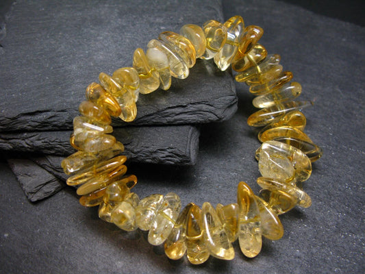 Citrine Genuine Bracelet ~ 7 Inches ~ 18mm Tumbled Beads
