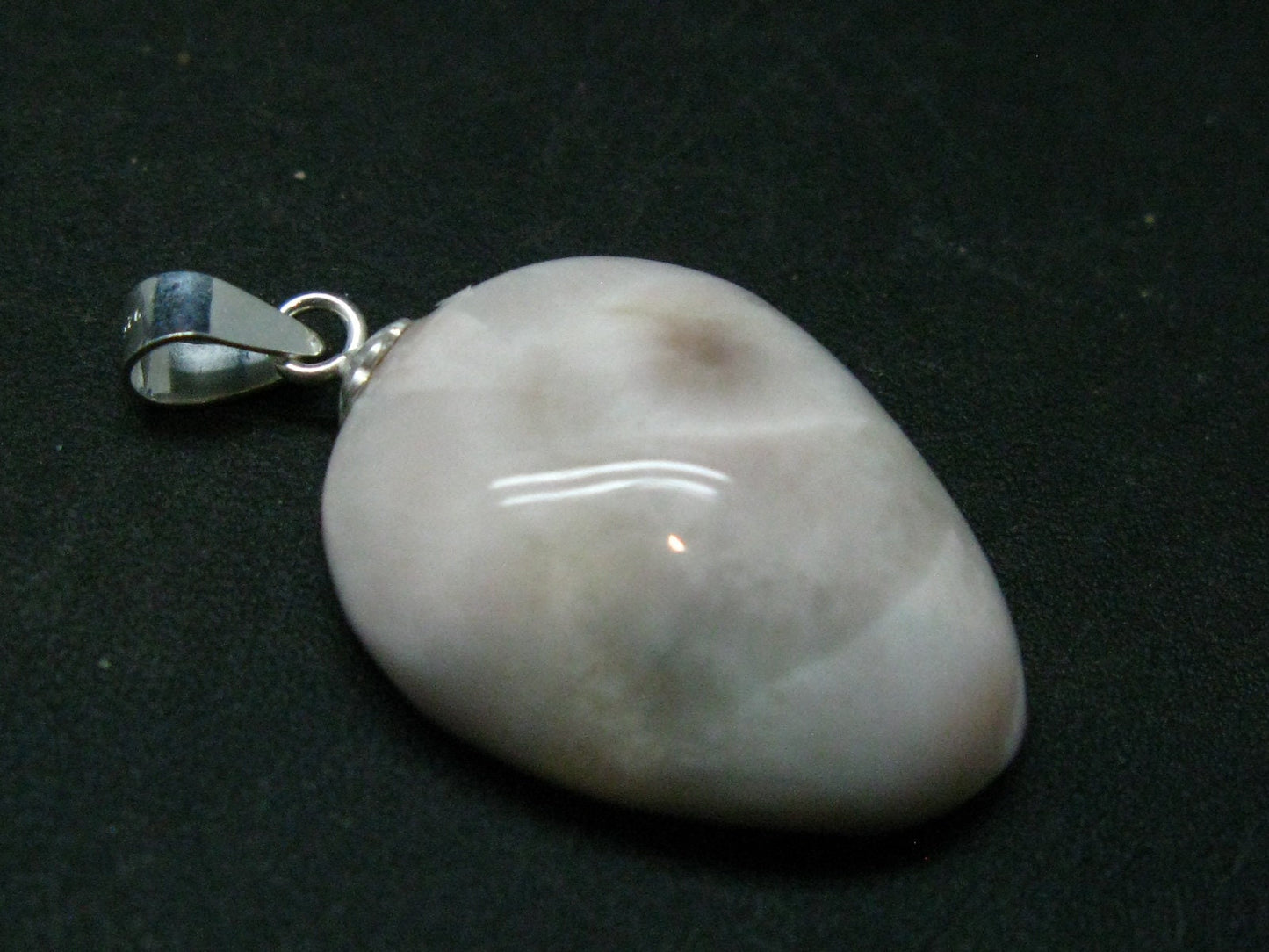 Natrolite Sterling Silver Pendant Necklace From Indonesia - 1.2" - 2.57 Grams