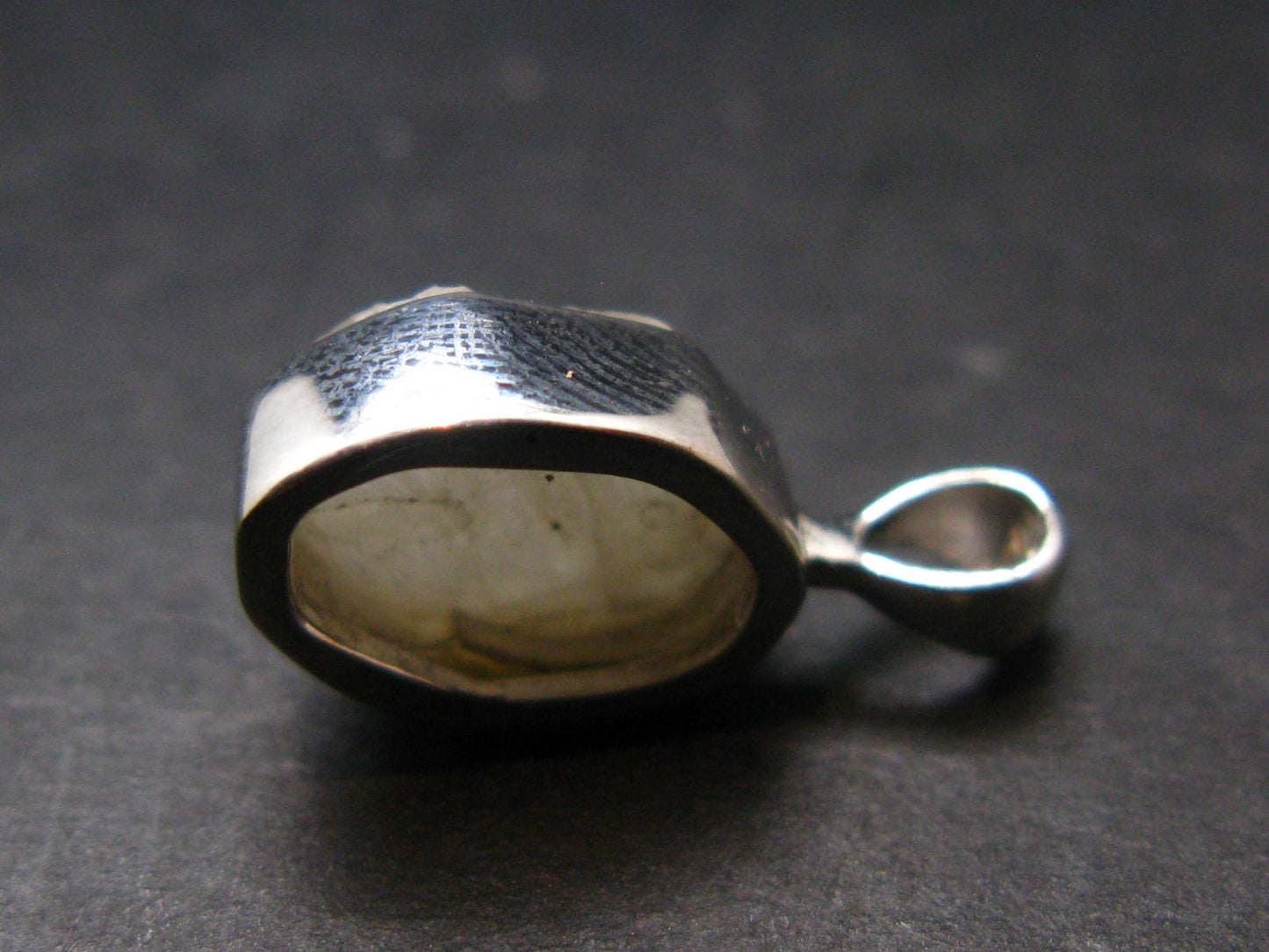 Very Rare White Cryolite 925 Silver Pendant from Greenland - 0.7" - 1.34 Grams