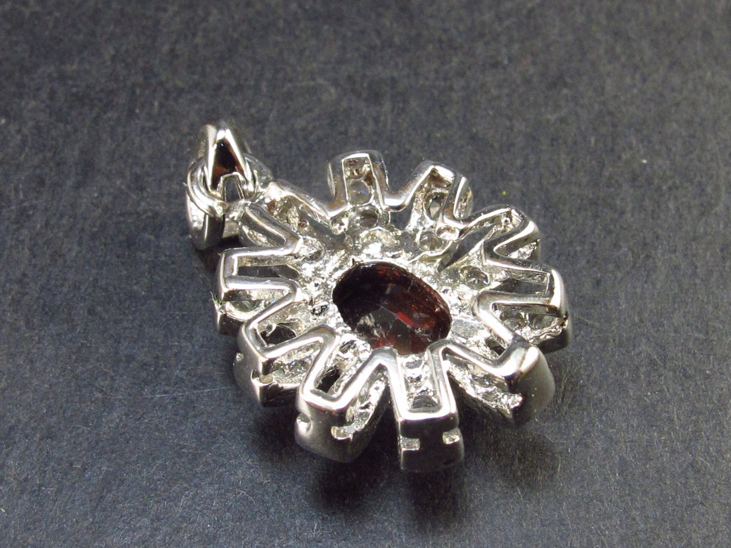Natural Faceted Red Garnet Almandine 925 Silver Pendant - 1.0" - 4.1 Grams