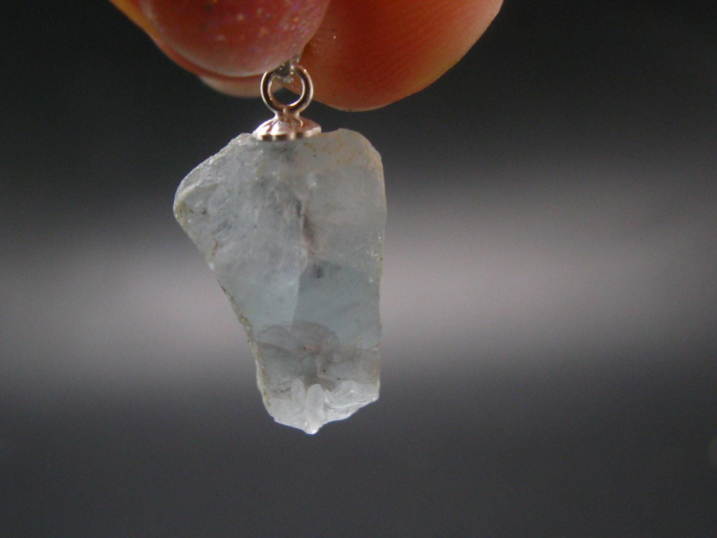 Natural Blue Celestite Celestine 925 Silver Pendant from Madagascar - 0.9" - 2.94 Grams