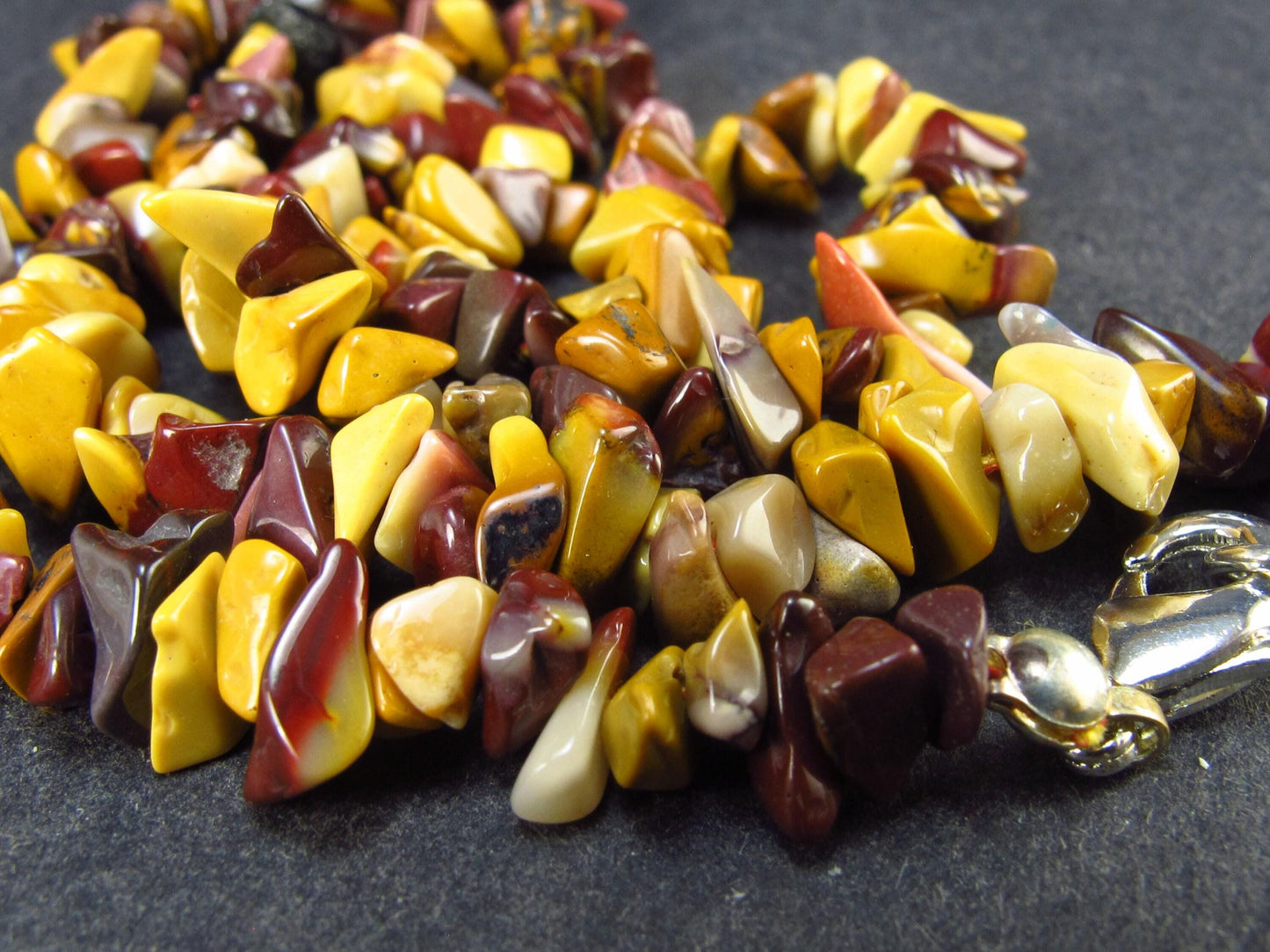 Set of 3 Natural Mookaite Tumbled Beads Necklaces From Australia - 18" Each