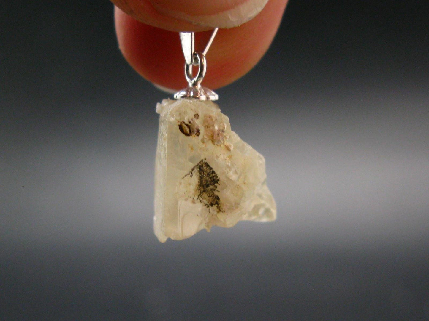 Cerussite Cerusite Crystal Silver Pendant From Morocco - 0.8" - 4.07 Grams