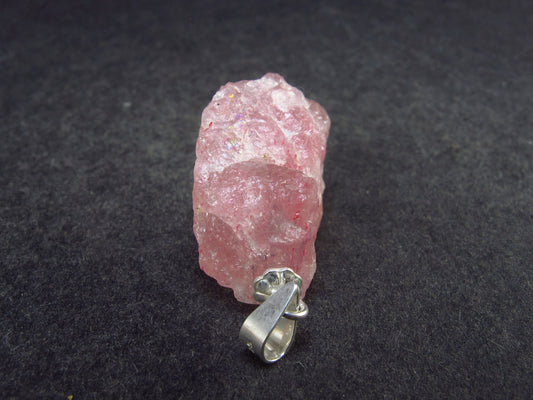 Strawberry Quartz Silver Pendant From Brazil - 1.1" - 3.89 Grams