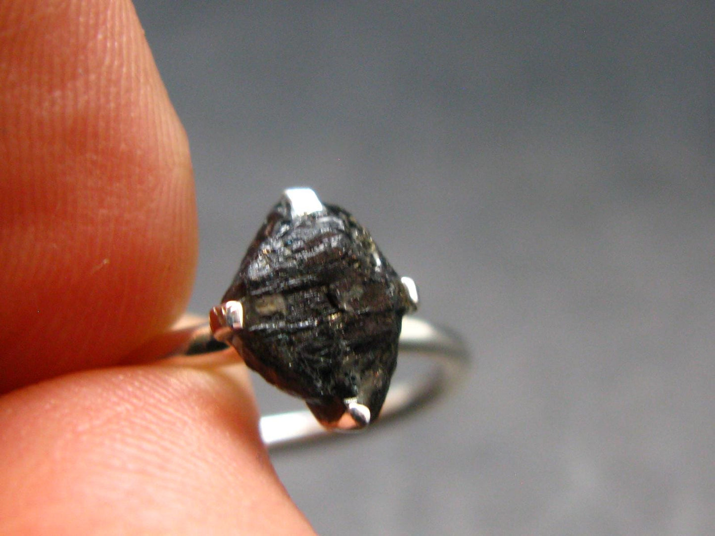 Terminated Brookite Crystal Silver Ring From Arkansas - Size 6 - 1.70 Grams