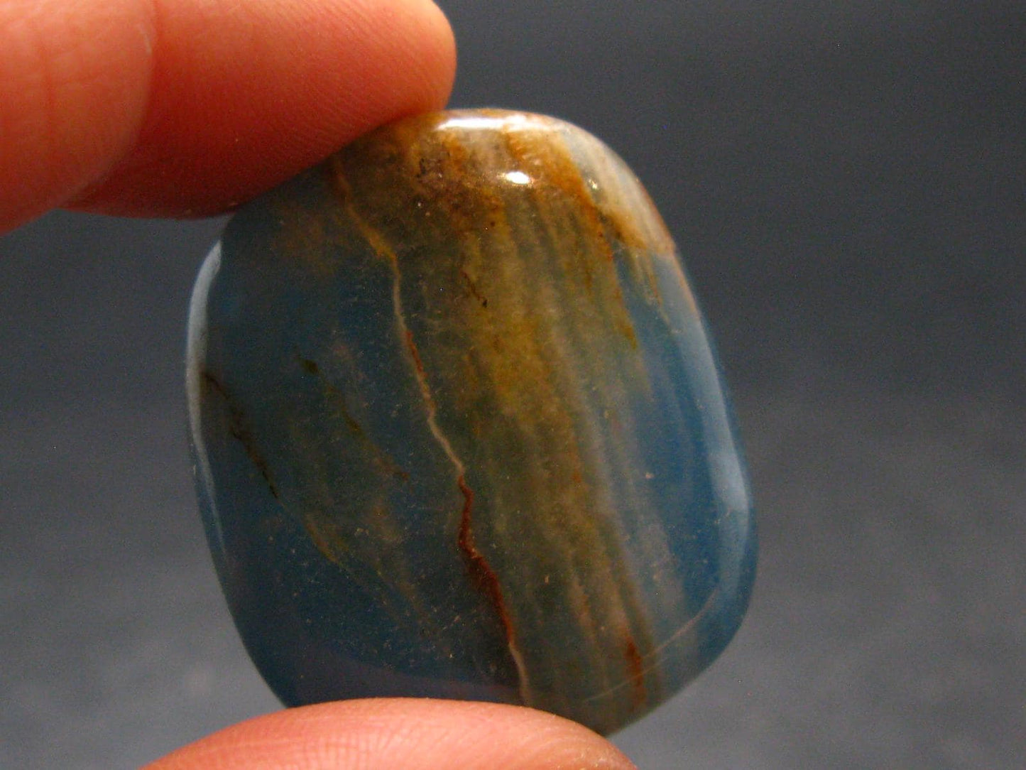 Nice Lemurian Aquatine Blue Calcite Tumbled From Argentina - 1.2" - 15.71 Grams