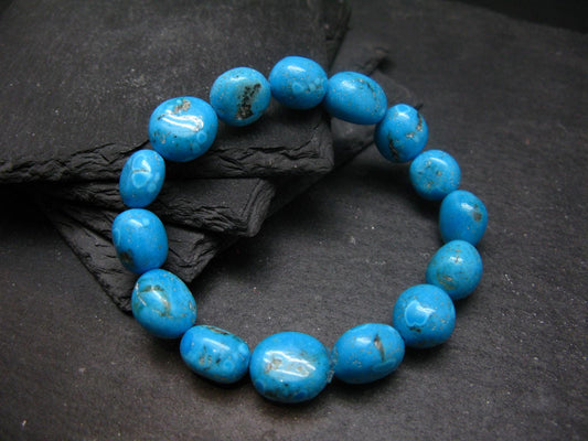Turquoise Genuine Untreated Bracelet ~ 7 Inches ~ 12mm Tumbled Beads