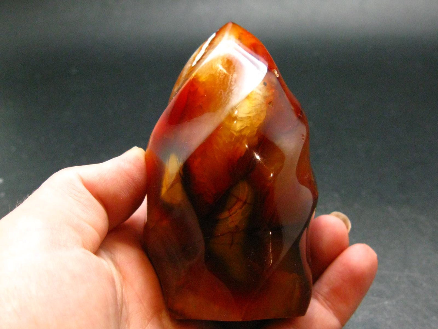 Carnelian Agate Obelisk From Madagascar - 3.2"
