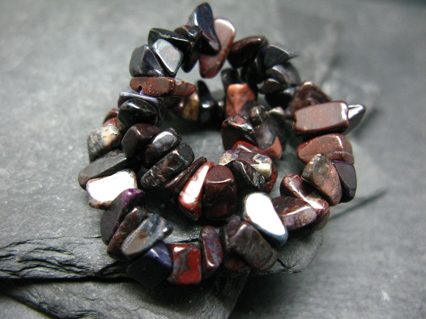 Bustamite Genuine Bracelet ~ 6.5 Inches ~ 8mm Tumbled Beads