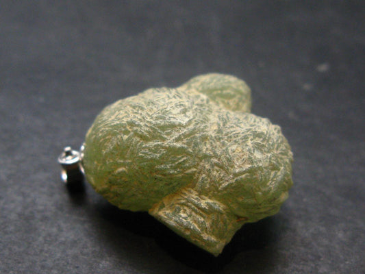 Complete Prehnite Sterling Silver Pendant from Mali - 1.2" - 9.52 Grams