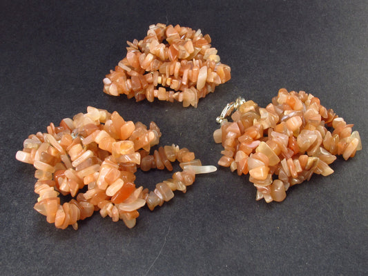 Lot of 3 Pink Moonstone Necklaces From India - 18"