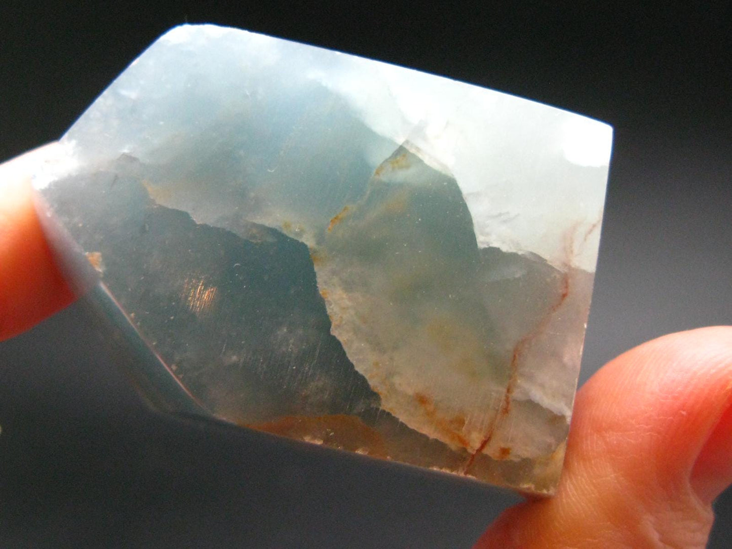 Aquatine Blue Calcite Tumbled Stone from Argentina - 1.7"- 67.40 Grams