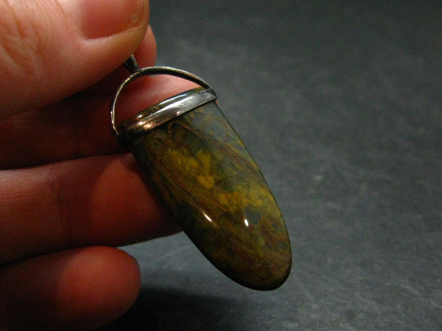 Natural Pietersite Polished Silver Pendant from Namibia - 1.7" - 5.41 Grams