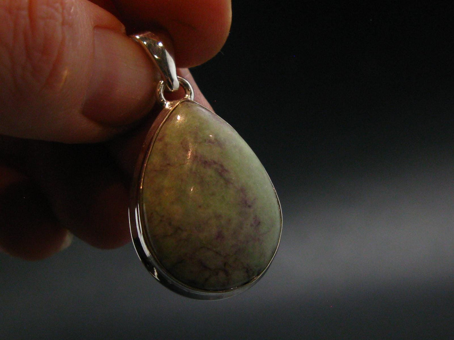 Raw Violet Kämmererite Kammererite Chrome Clinochlore Silver Plated Pendant from Turkey - 1.4" - 7.02 Grams