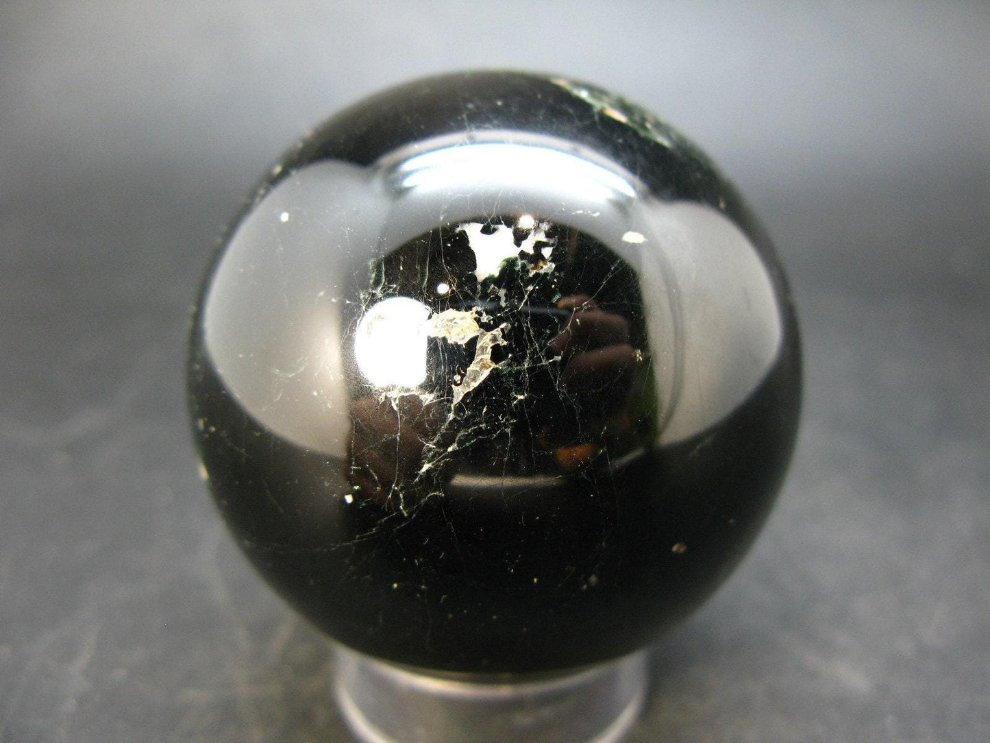 Genuine Black Spinel Sphere Ball From Russia - 2.0" - 283 Grams