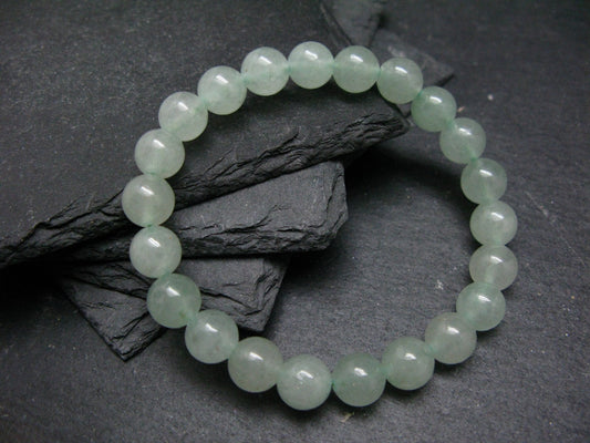 Green Aventurine Genuine Bracelet ~ 7 Inches ~ 8mm Round Beads