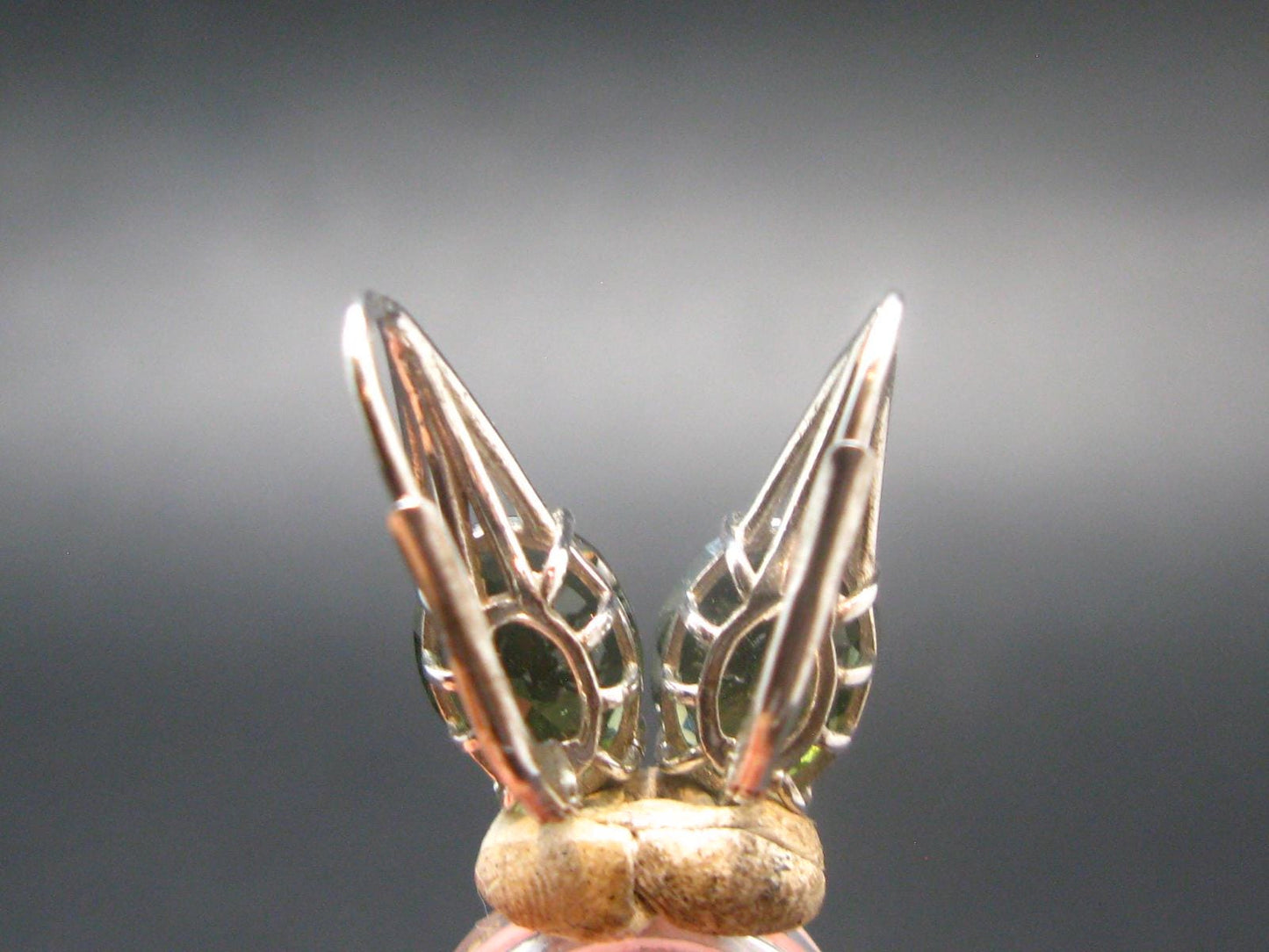 Moldavite Tektite Silver Earrings from Czech Republic - 2.94 Grams