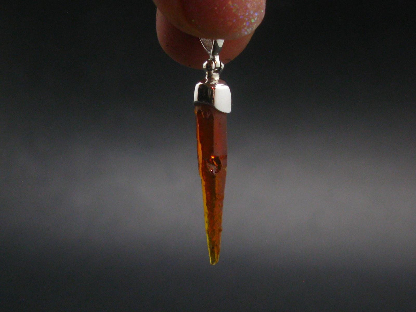 Zincite Zinkite Crystal 925 Silver Pendant from Poland - 1.5" - 2.23 Grams