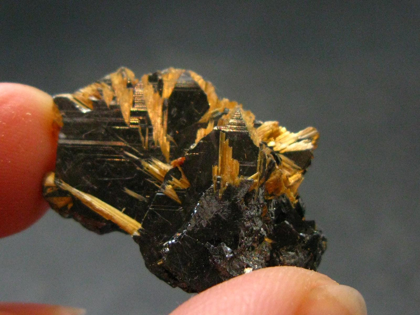 Large Hematite and Rutile Cluster from Brazil - 1.1" - 6.79 Grams