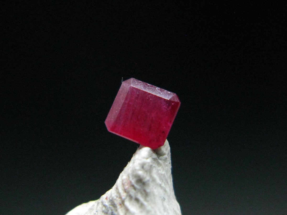 Beautiful Rare Gem Bixbite Red Beryl Emerald Cut Stone From Utah USA - 0.14 Carats - 3.4x3.1mm