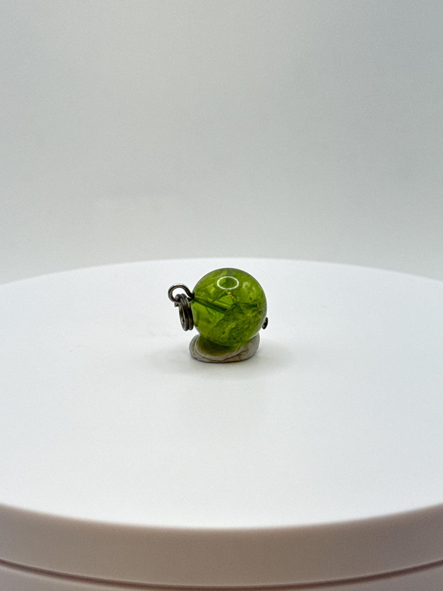 Peridot Sphere Pendant | Sterling Silver August Birthstone Charm