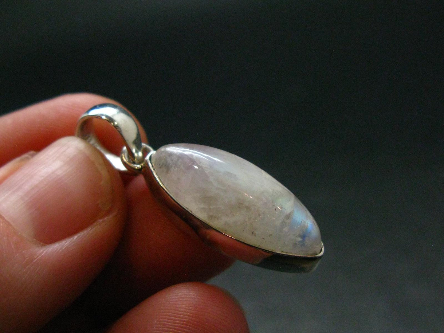 Natural Glow From Inside Moonstone 925 Silver Pendant - 1.3" - 3.57 Grams