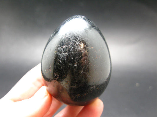 Black Tourmaline Schorl 2.3" Egg From Brazil - 201.24 Grams