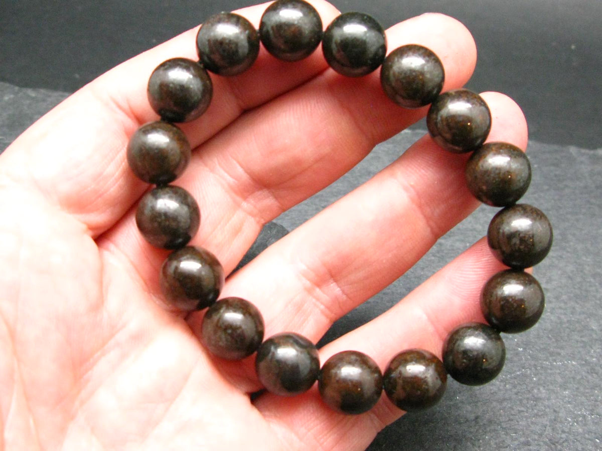Meteorite Chondrite Genuine Bracelet ~ 7 Inches ~ 12mm Round Beads