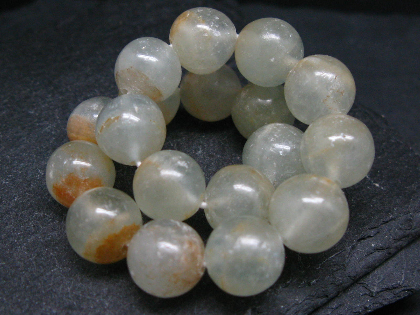Lemurian Aquatine Calcite Genuine Bracelet ~ 7 Inches ~ 12.5mm Round Beads