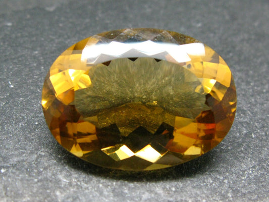 Stone of Success!! Genuine Intense Yellow Citrine Cut Stone From Brazil - 1.2" - 48.35 Carats