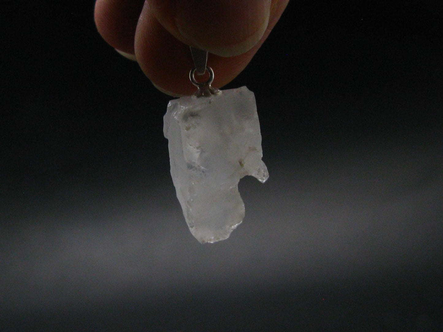 Gem Pollucite Polucite Crystal Silver Pendant from Pakistan - 1.0" - 2.83 Grams